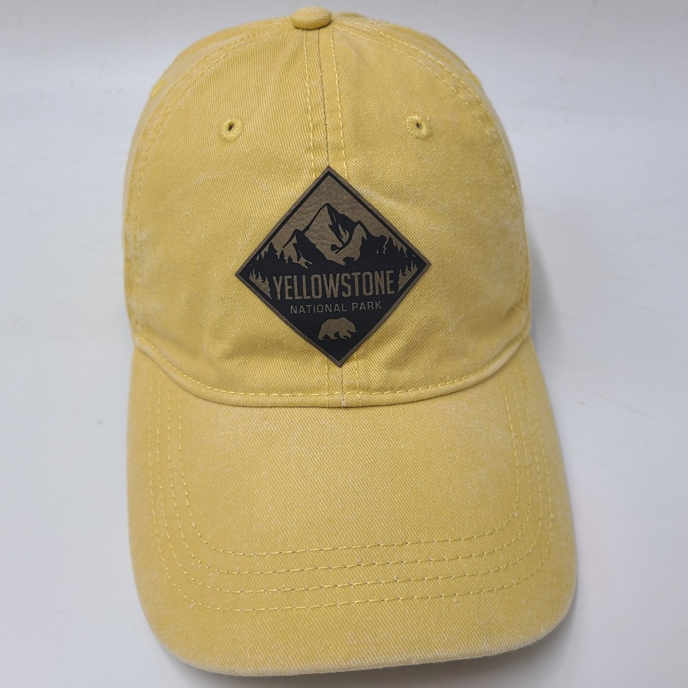 Yellowstone National Park Hat Strapback Prairie Mountain Yellow Bear Hike Men